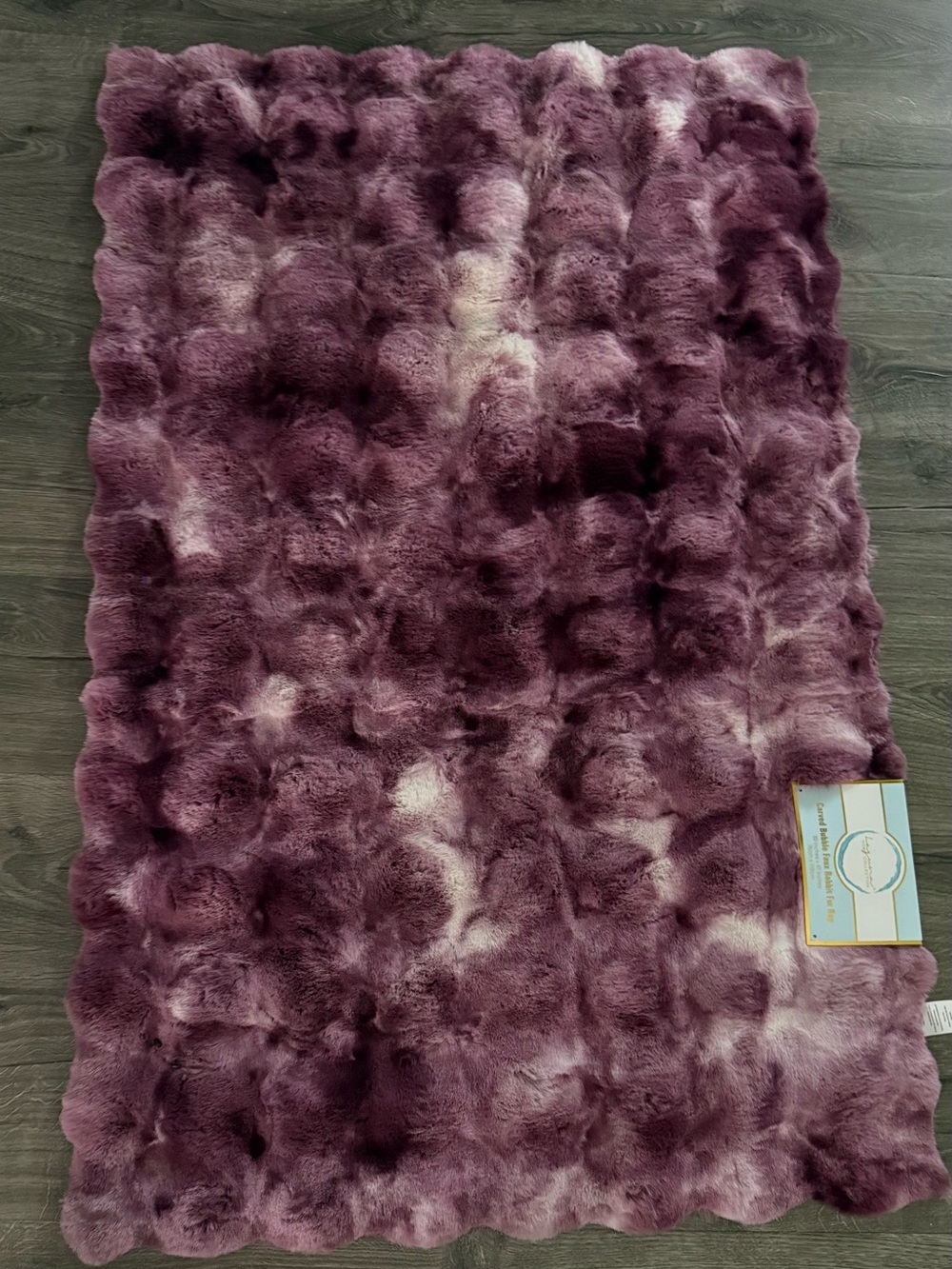 Laguna B Plush Faux Fur Throw - Deep Plum with Light Accents